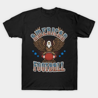 American Football USA Flag Bald Eagle Sports Fan T-Shirt